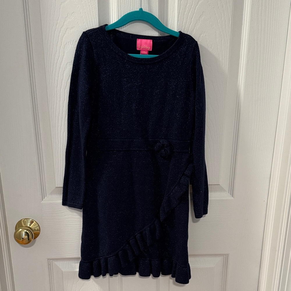 Lilly Pulitzer Sparkling Navy Dress with Ruffle Detail